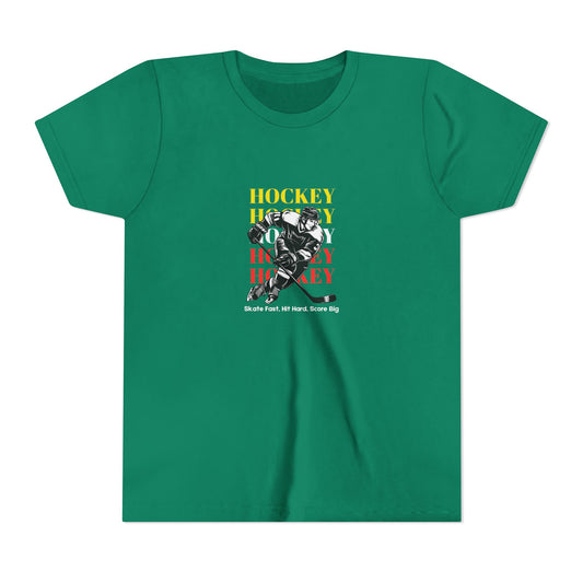 Skate Fast, Hit Hard, Score Big (Youth's size)
