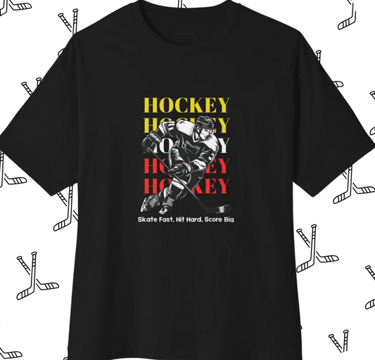 Skate Fast, Hit Hard, Score Big - Oversized Boxy Tee