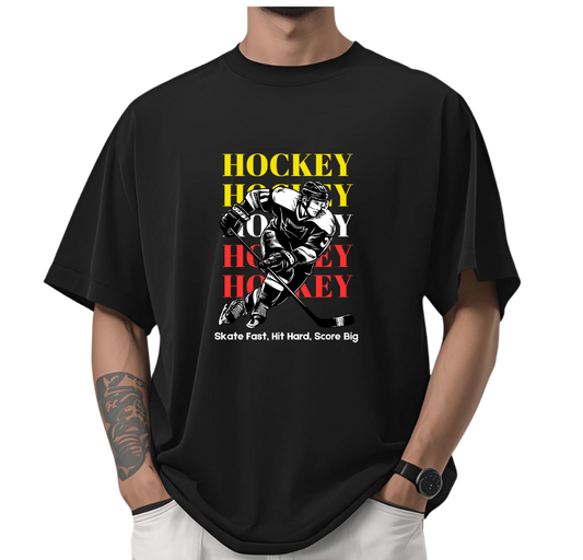 Skate Fast, Hit Hard, Score Big - Oversized Boxy Tee